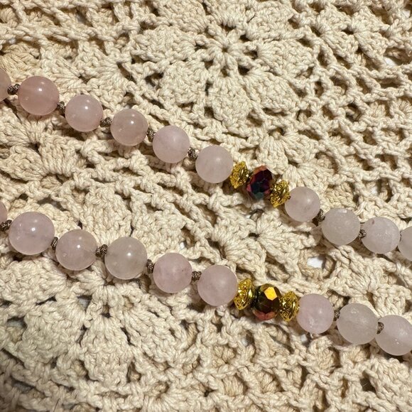 PINK OMBRE Handmade Semi Precious 8mm Gemstone 108 Bead Mala Necklace - Picture 8 of 14